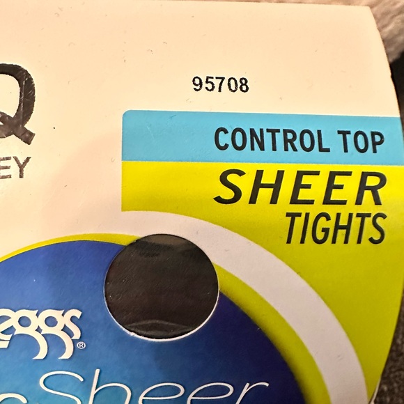 Leggs sheer energy gray control top sheer tights 360 medium support leg size Q - Picture 2 of 7